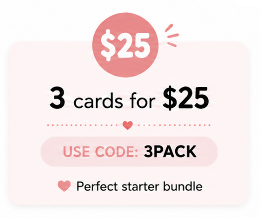 Promotional graphic for building your own card bundle with pricing options on a white background.