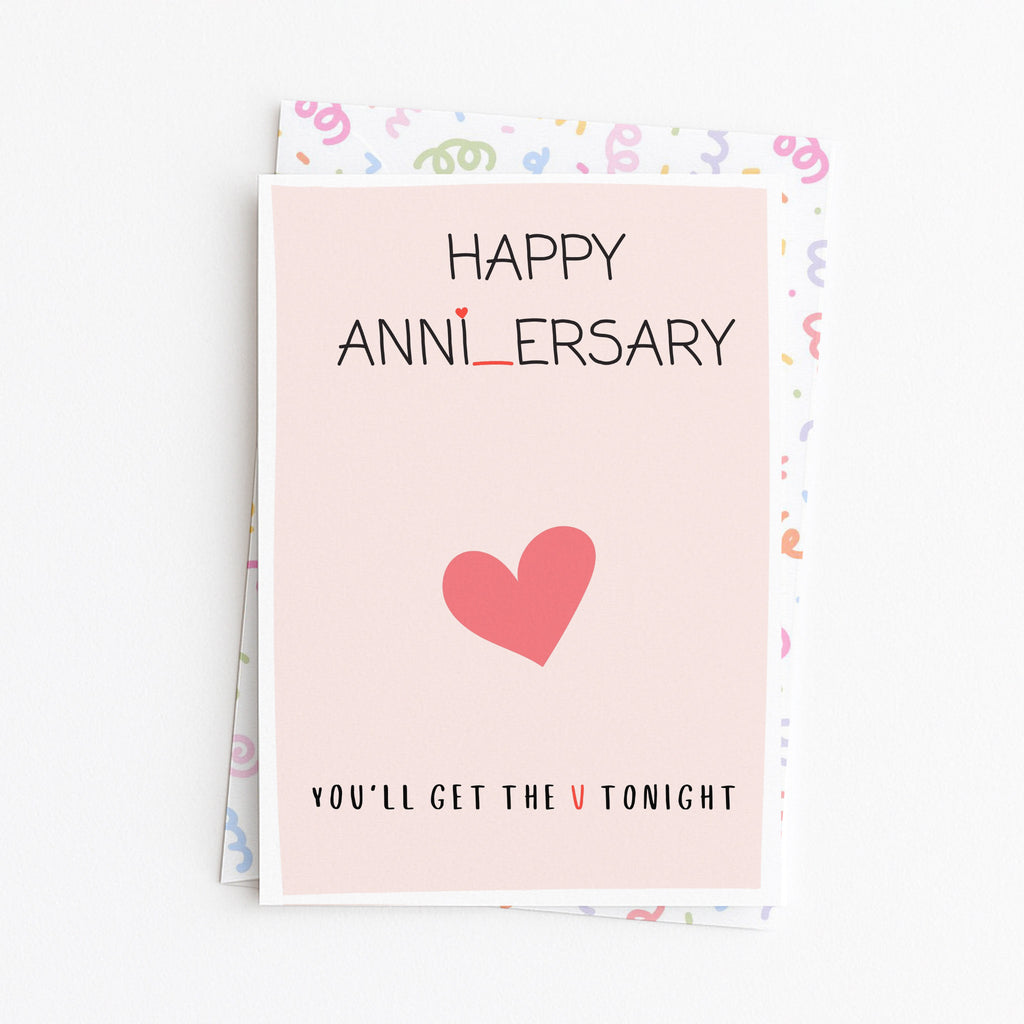 "Happy Anniversary, You'll Get The V Tonight" Greeting Card