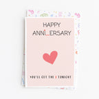 "Happy Anniversary, You'll Get The V Tonight" Greeting Card