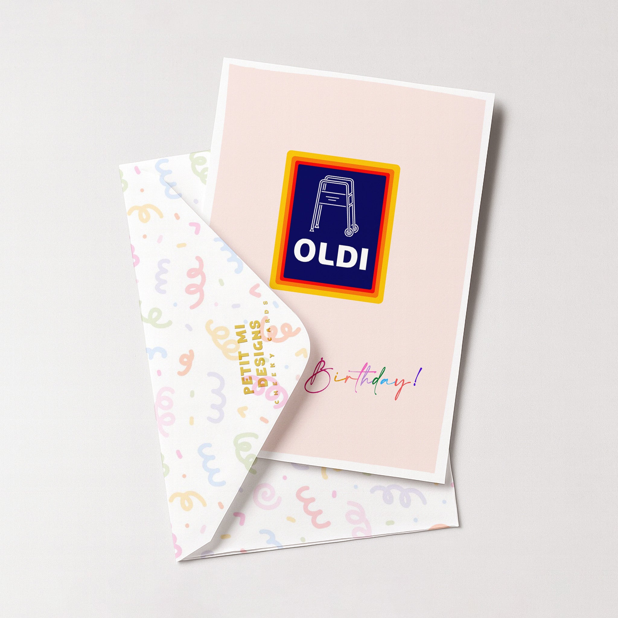 "Happy Birthday Oldi Chair" Greeting Card