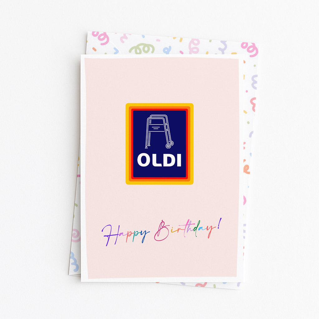 "Happy Birthday Oldi Chair" Greeting Card