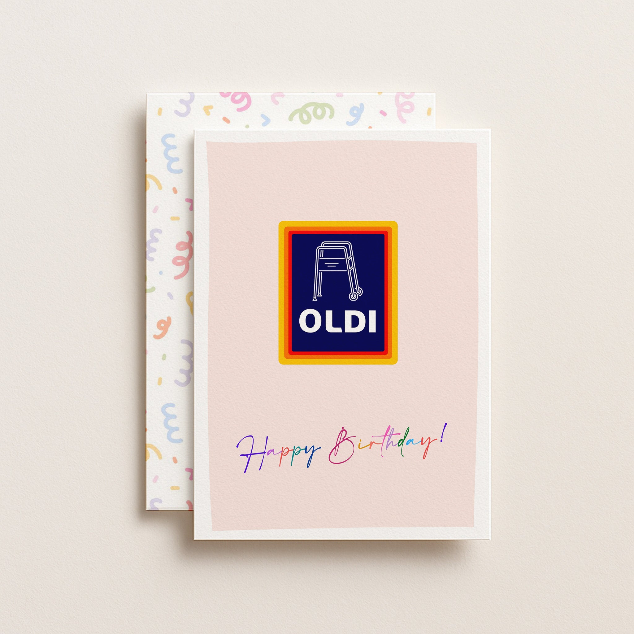 "Happy Birthday Oldi Chair" Greeting Card