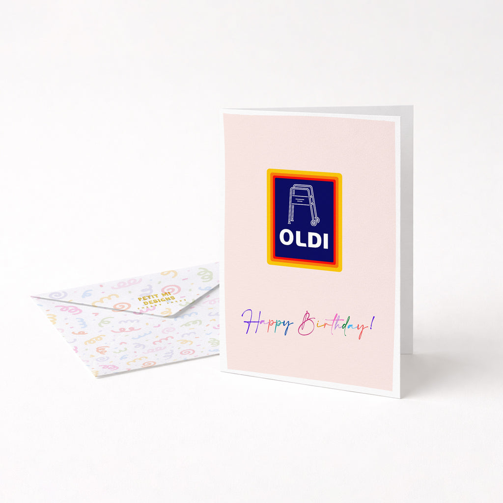 "Happy Birthday Oldi Chair" Greeting Card