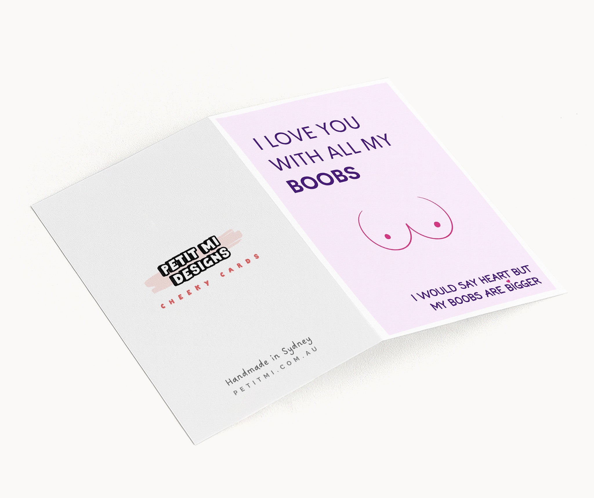 "I Love You With All My Boobs" Greeting Card