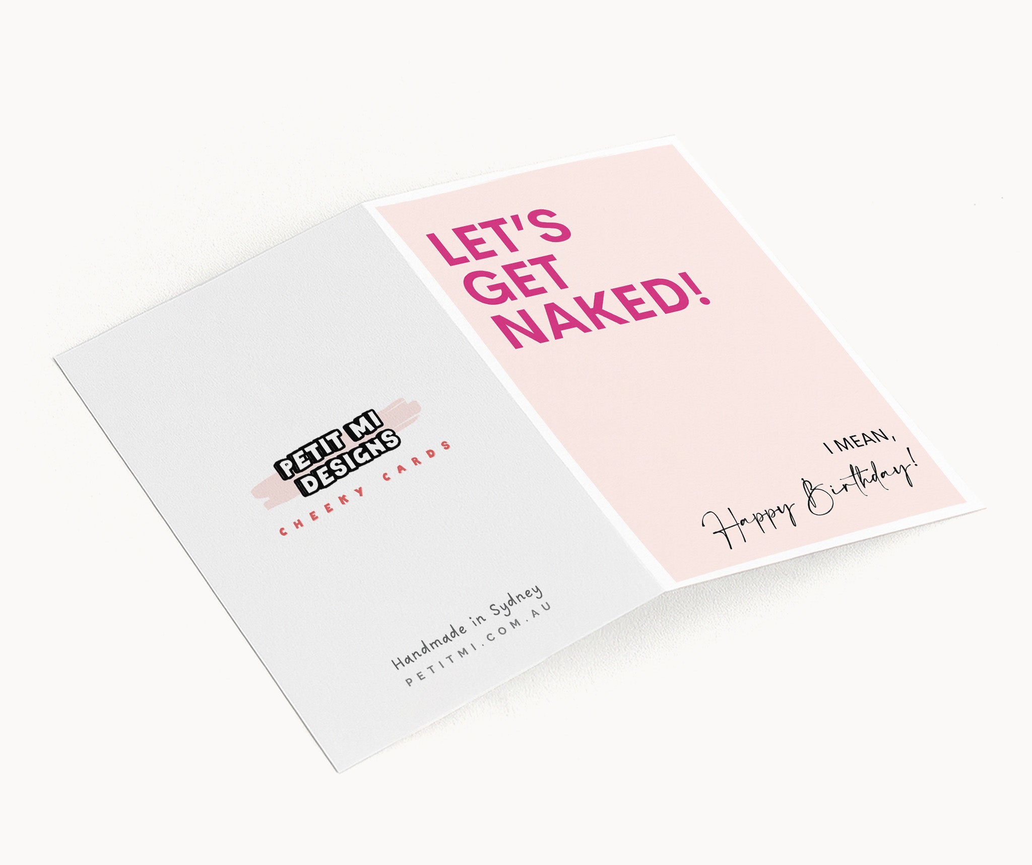 "Lets Get Naked. I Mean Happy Birthday" Greeting Card