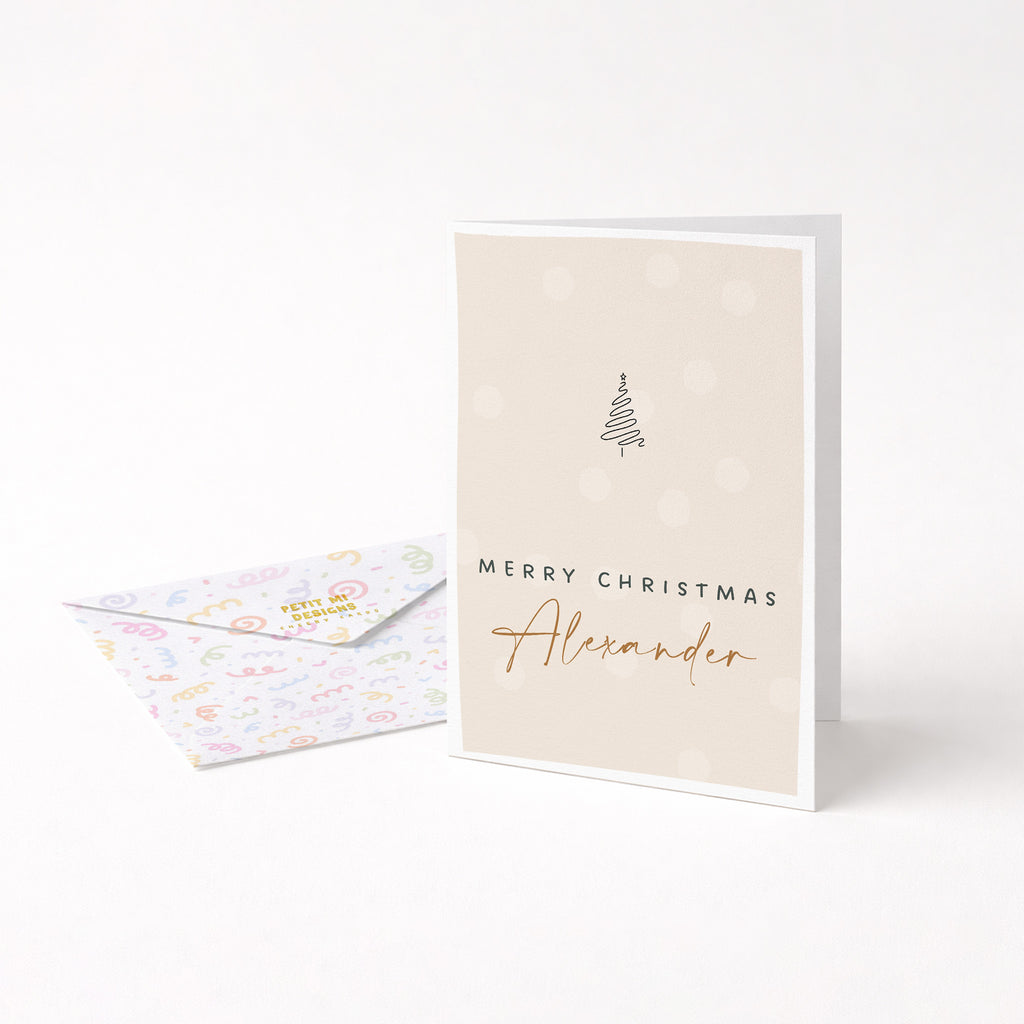 "Merry Christmas Custom Name" Greeting Card