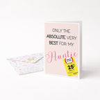 "Only The Absolute Very Best For My Auntie Yellow Label" Greeting Card
