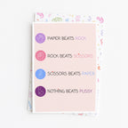 "Rock Beats Scissors" Greeting Card