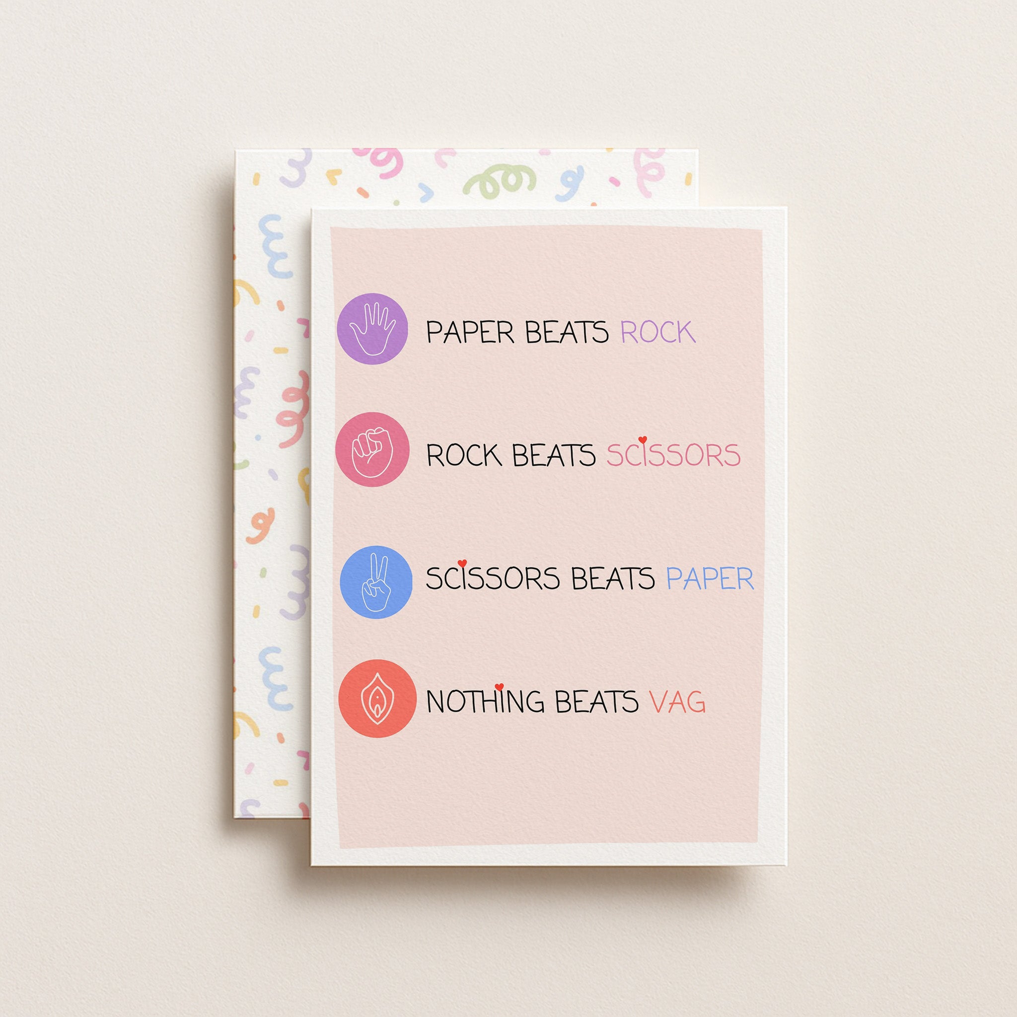 "Scissors Beats Paper" Greeting Card