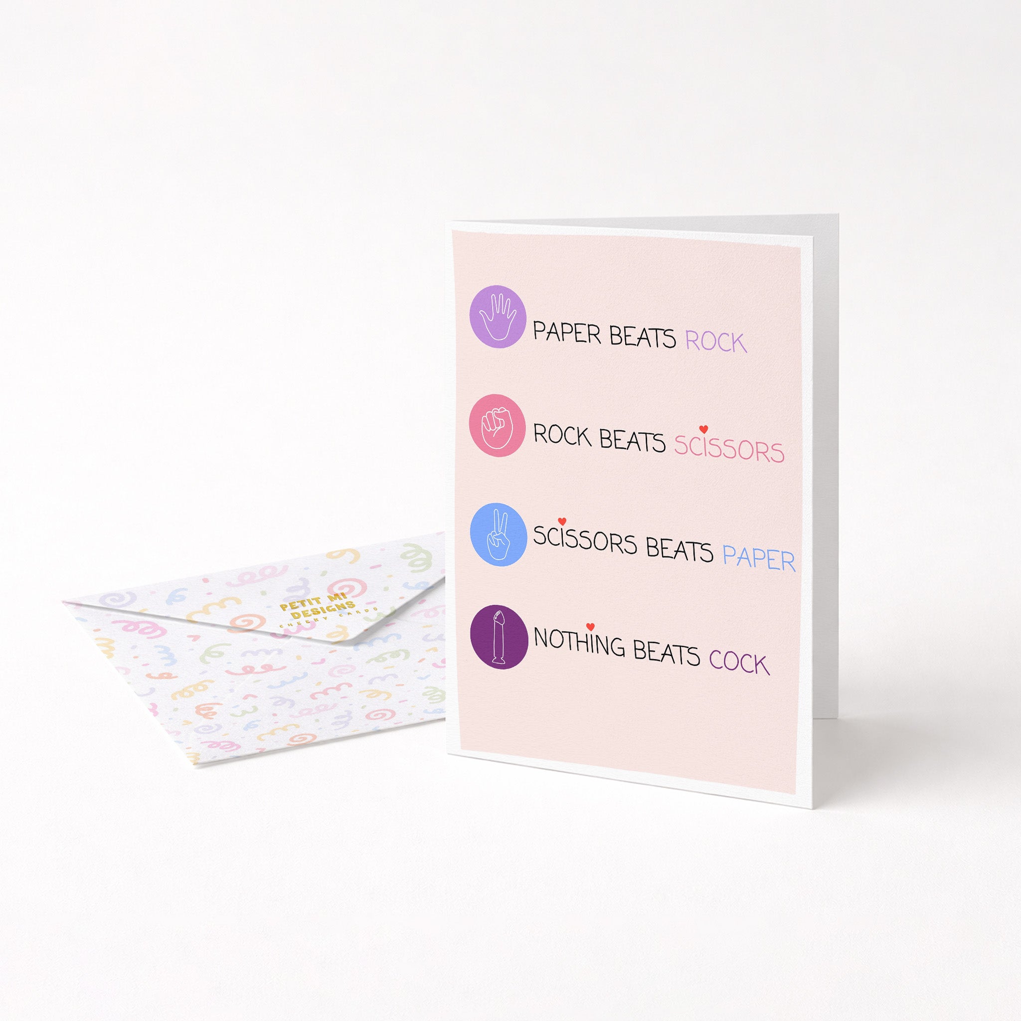 "Paper Beats Rock" Greeting Card