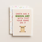 "Santa Has A Special List With Just Your Name On It" Greeting Card