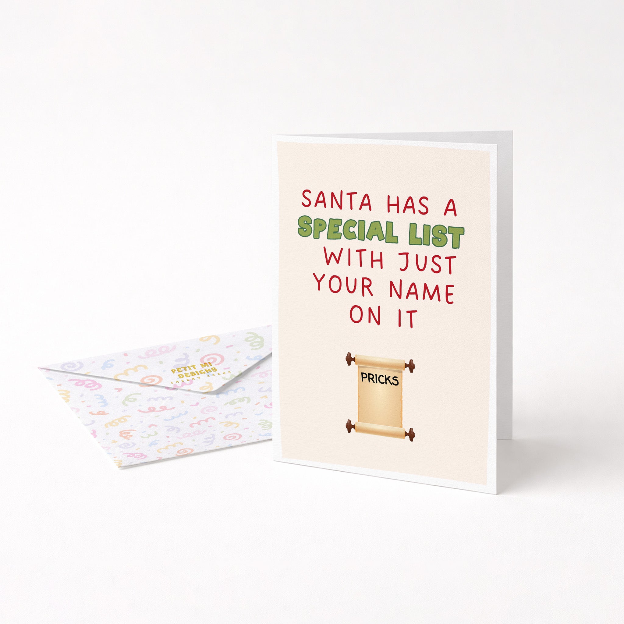 "Santa Has A Special List With Just Your Name On It" Greeting Card